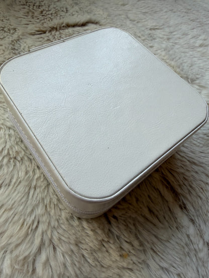 Harlembling Mini Leather Travel Jewelry Box Case - White