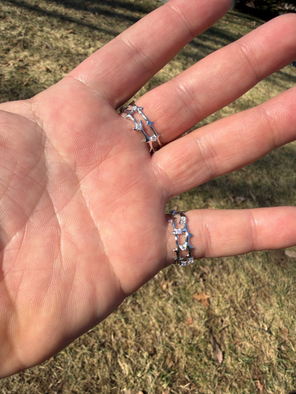 MOISSANITE Crown Of Thorns Eternity Band Ring - 925 Silver