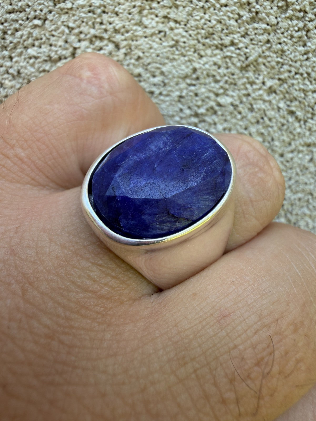 Royal Ocean Ring - 925 Silver - Genuine Blue Sapphire Stone