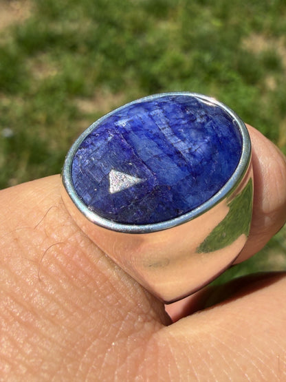 Royal Ocean Ring - 925 Silver - Genuine Blue Sapphire Stone