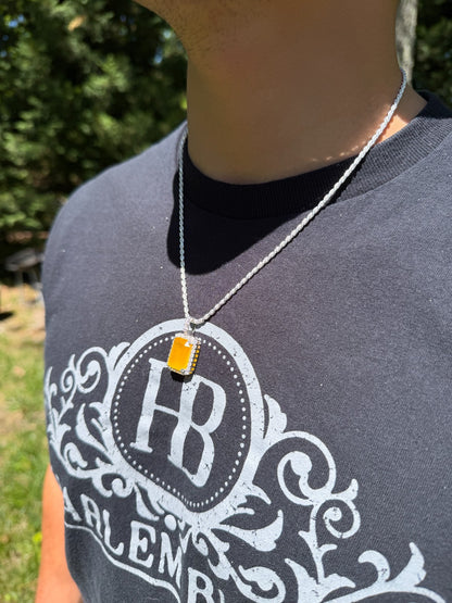 MOISSANITE Royalty Honey Pendant - 925 Silver - Genuine Yellow Sapphire Stone