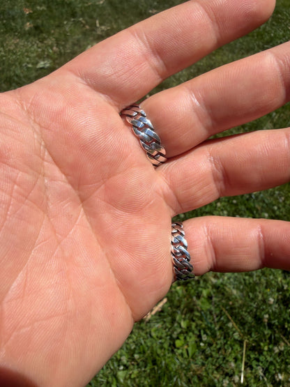 Havana Cuban Ring - 925 Silver - Genuine Blue Sapphire Stone