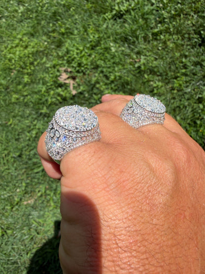 MOISSANITE Moses Upside Down Mosaic Set Iced Out Ring - 925 Silver