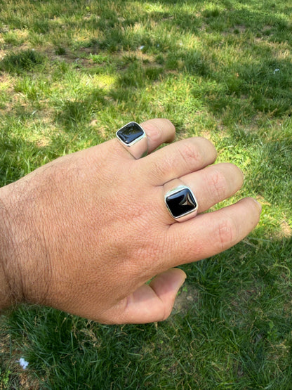 Midnight Don Ring - 925 Silver - Genuine Black Onyx Stone