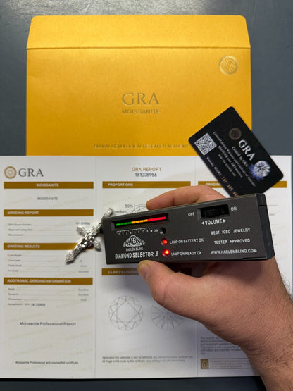 MOISSANITE Passion Of Christ Jesus On Gothic Cross Pendant - 14k Yellow Gold Vermeil Or 925 Silver - Large 2.5"