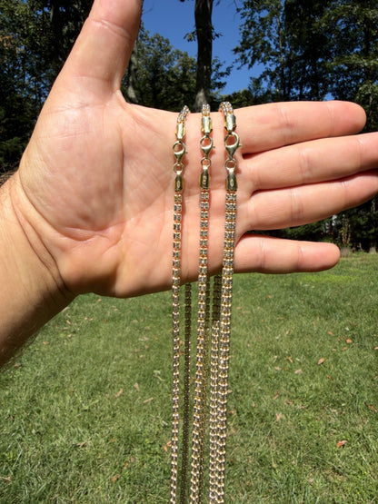 Ice Link Chain Necklace - 14k Gold Vermeil 925 Sterling Silver - 16"-30" - 4mm-5mm