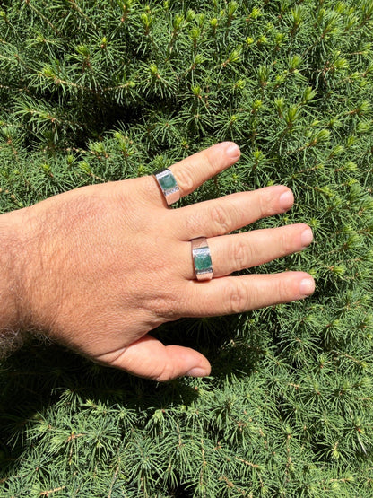 MOISSANITE Kingsmark Ring - 925 Silver - Genuine Green Emerald Stone