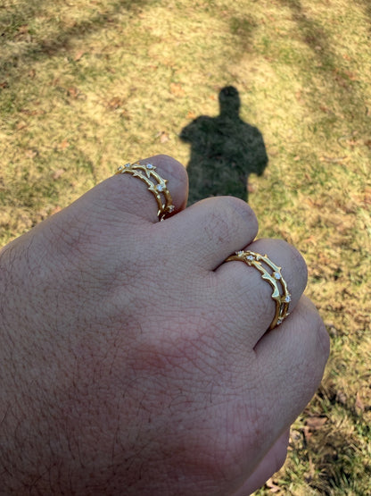 MOISSANITE Crown Of Thorns Eternity Band Ring - 14k Gold Vermeil 925 Silver