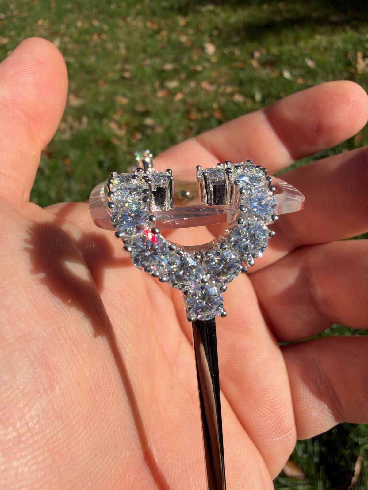 MOISSANITE Big Stone 15ct Iced Out Sunglasses - 925 Silver Buffs - Clear