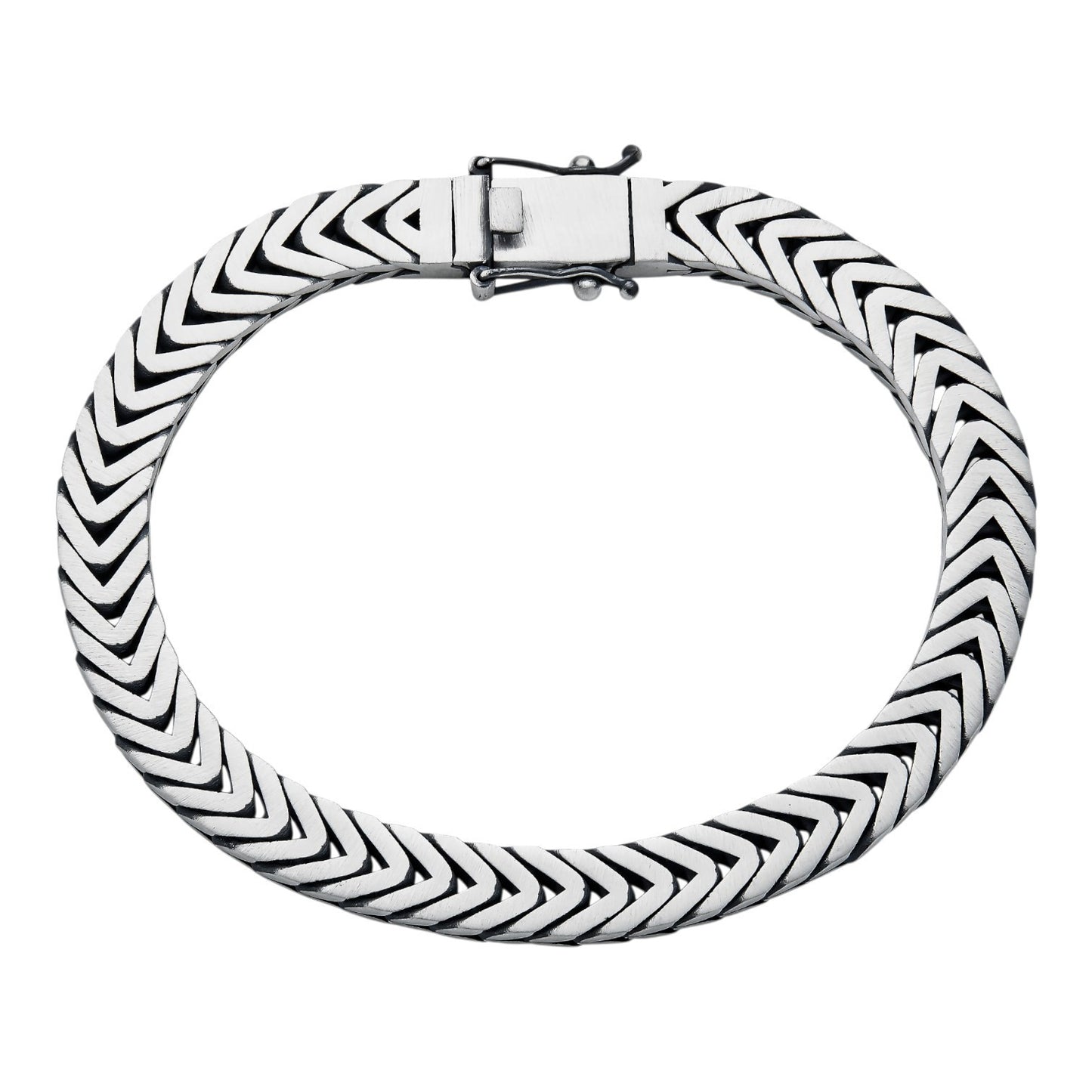 Custom 3 Link Miami Cuban Python Bracelet - Oxidized 925 Sterling Silver - 8.5" - 12mm