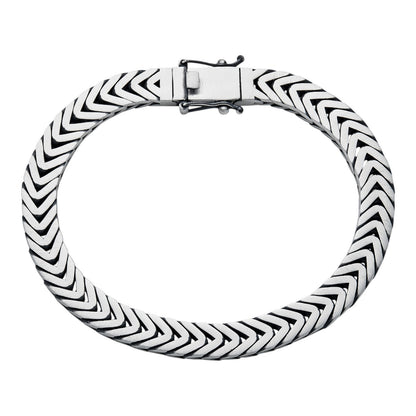 Custom 3 Link Miami Cuban Python Bracelet - Oxidized 925 Sterling Silver - 8.5" - 12mm