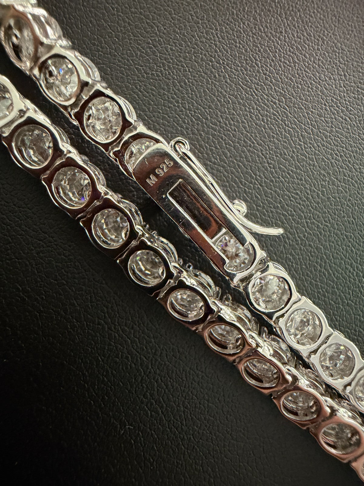 MOISSANITE Upside Down Reverse Set Tennis Chain Necklace Iced Out - 925 Silver - 5mm - 16"-30"
