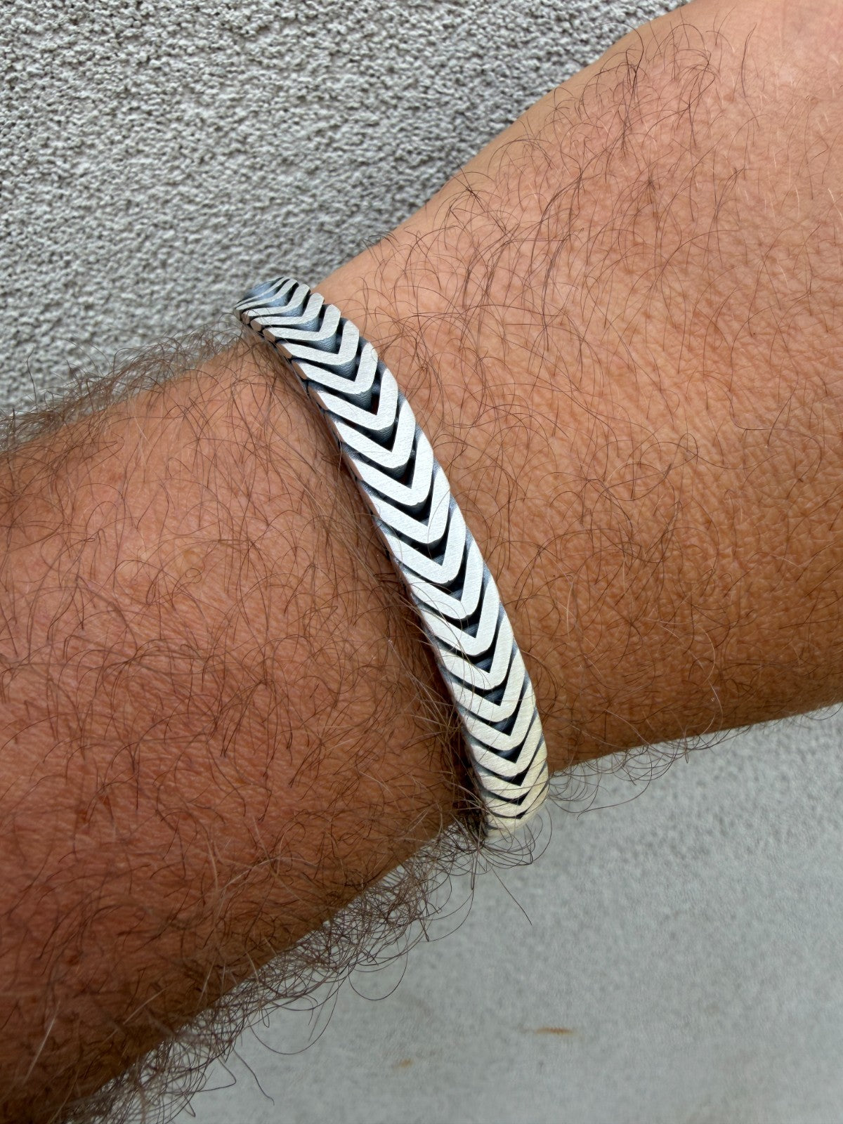 Custom 3 Link Miami Cuban Python Bracelet - Oxidized 925 Sterling Silver - 8.5" - 12mm