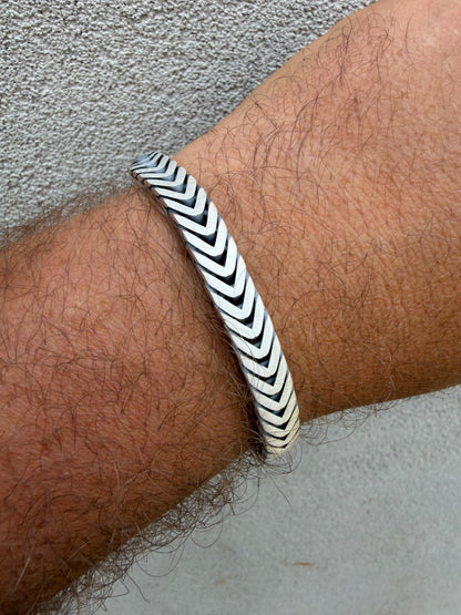 Custom 3 Link Miami Cuban Python Bracelet - Oxidized 925 Sterling Silver - 8.5" - 12mm
