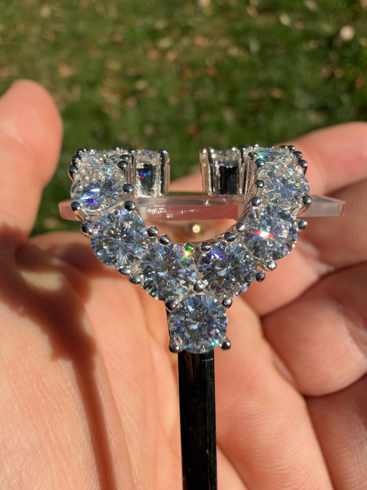 MOISSANITE Big Stone 15ct Iced Out Sunglasses - 925 Silver Buffs - Clear