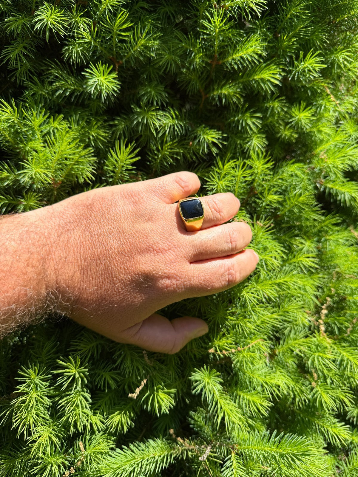 Midnight Don Ring - 14k Gold Vermeil 925 Silver - Genuine Black Onyx Stone