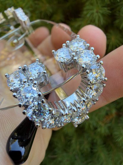 MOISSANITE Big Stone 15ct Iced Out Sunglasses - 925 Silver Buffs - Clear