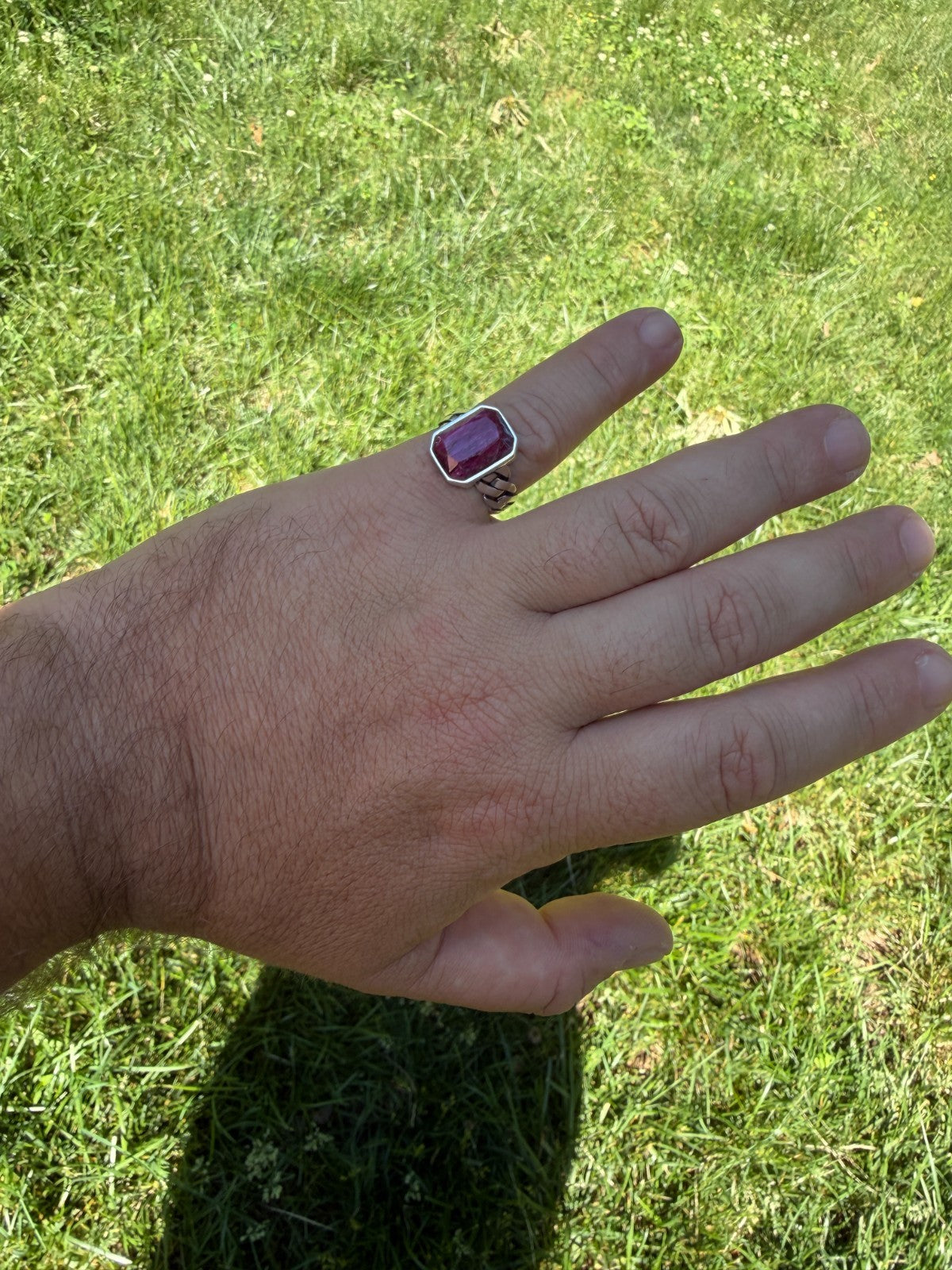 Havana Cuban Ring - 925 Silver - Genuine Red Ruby Stone