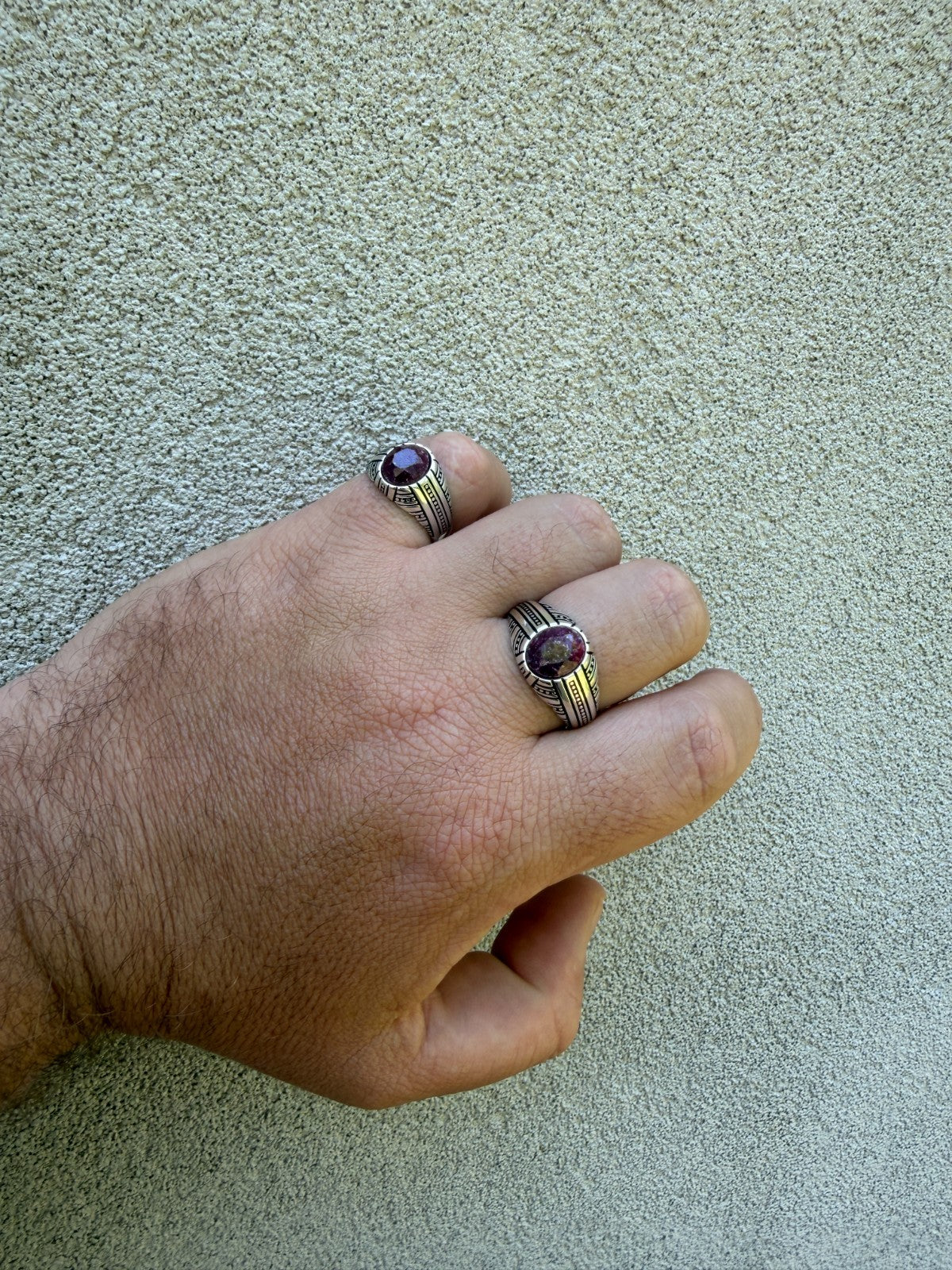 Navajo Tribe Ring - 925 Silver Oxidized - Genuine Red Ruby Stone