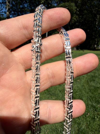 Roman Franco Byzantine Chain Necklace - 925 Sterling Silver - 18"-30" - 5.5mm