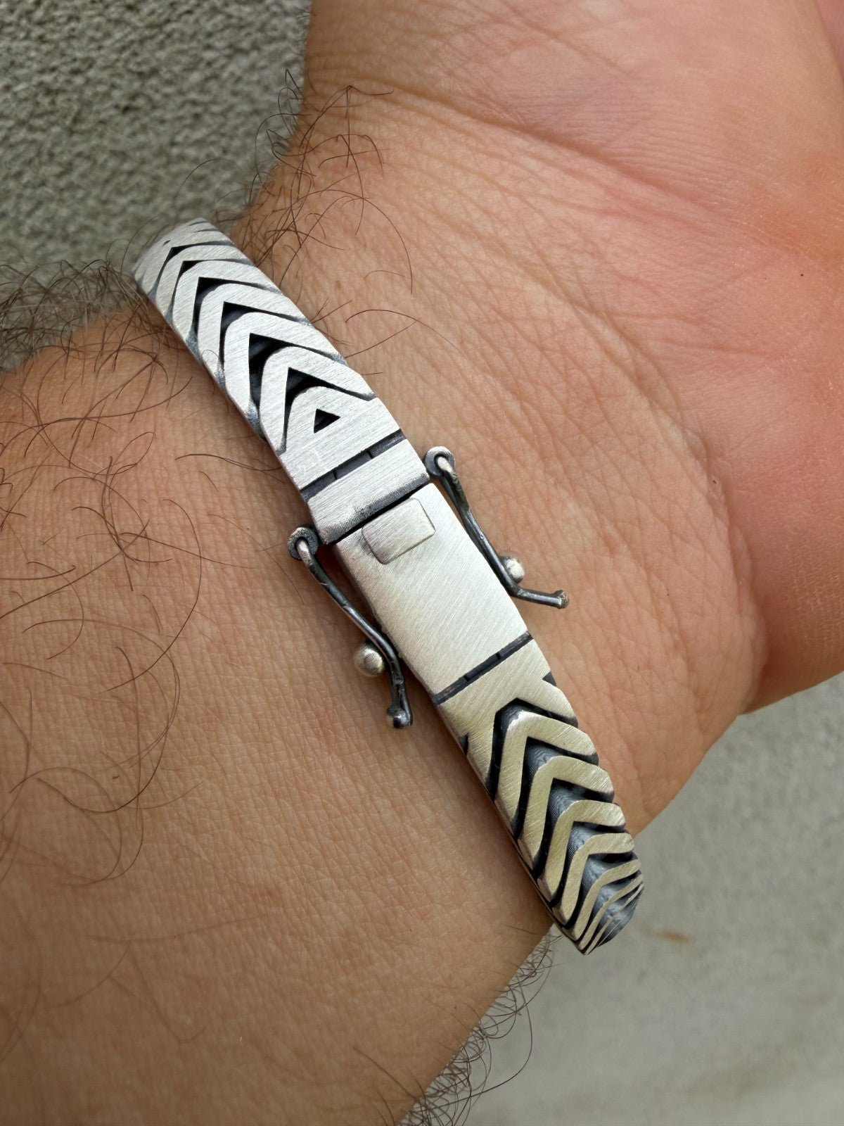 Custom 3 Link Miami Cuban Python Bracelet - Oxidized 925 Sterling Silver - 8.5" - 12mm