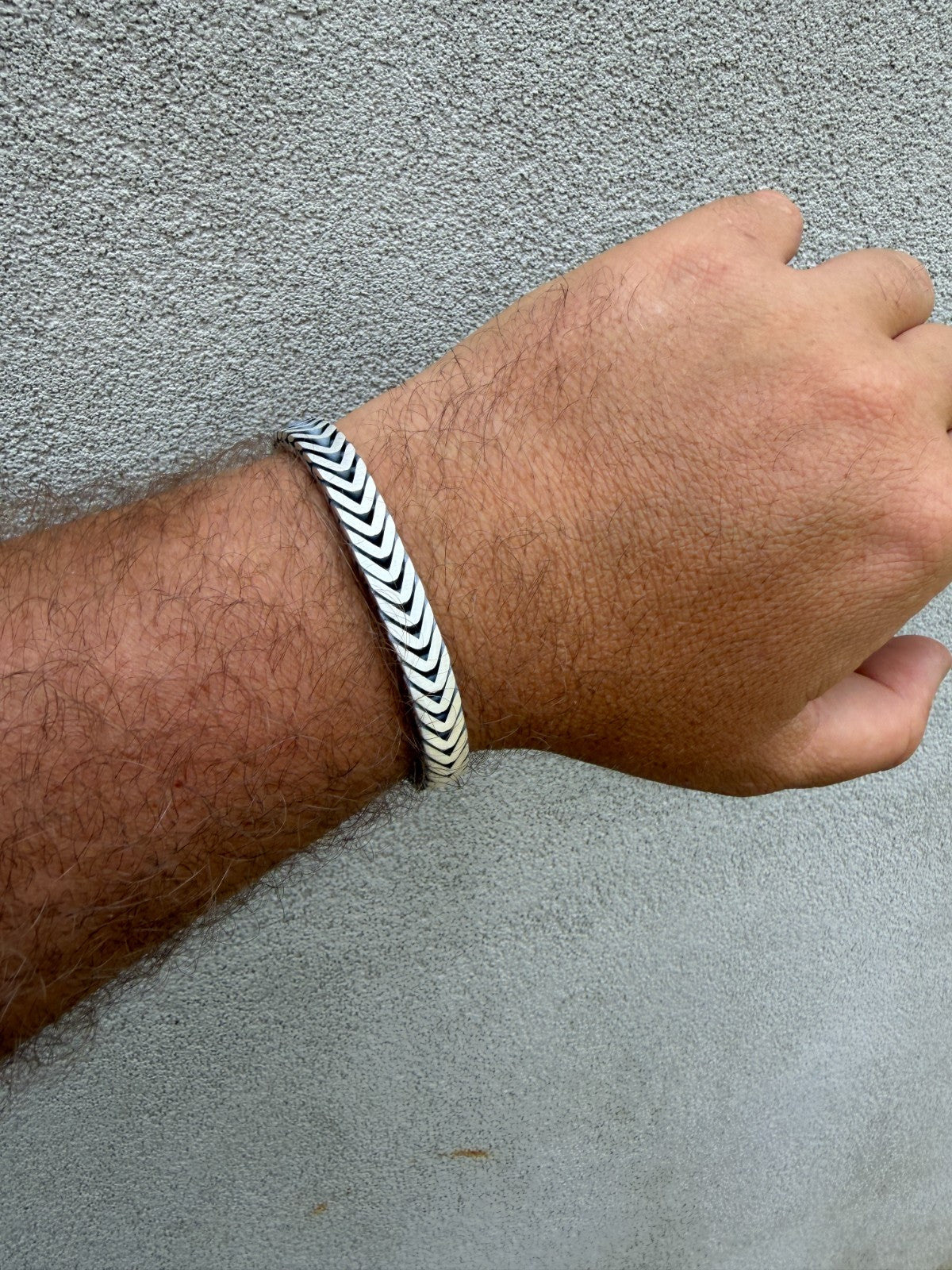 Custom 3 Link Miami Cuban Python Bracelet - Oxidized 925 Sterling Silver - 8.5" - 12mm