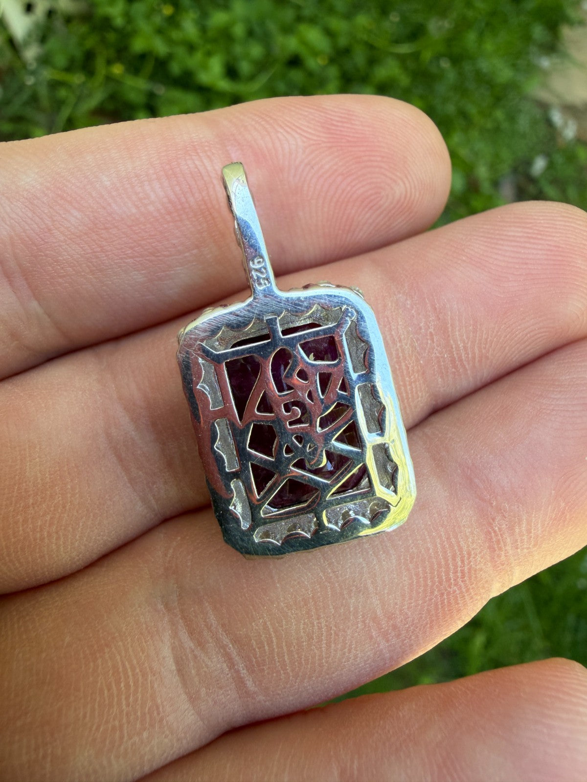 MOISSANITE Royalty Red Ruby Pendant - 925 Silver - Genuine Red Ruby Stone