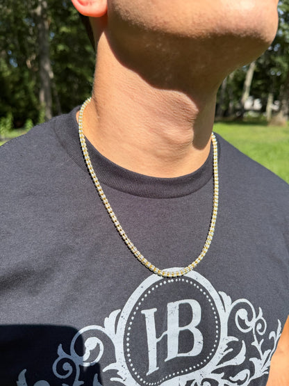 Ice Link Chain Necklace - 14k Gold Vermeil 925 Sterling Silver - 16"-30" - 4mm-5mm
