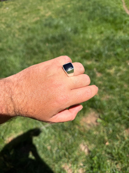 Midnight Don Ring - 925 Silver - Genuine Black Onyx Stone