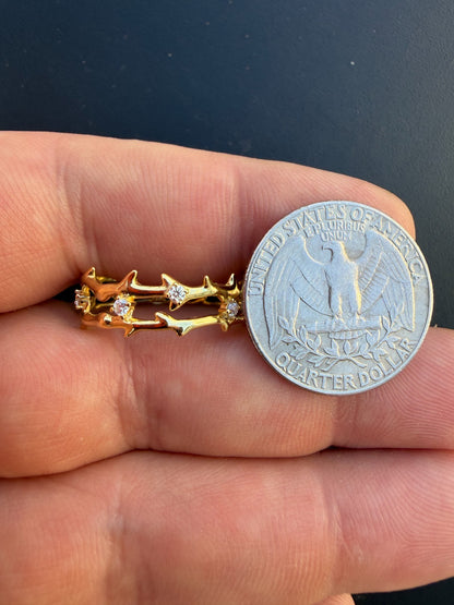 MOISSANITE Crown Of Thorns Eternity Band Ring - 14k Gold Vermeil 925 Silver