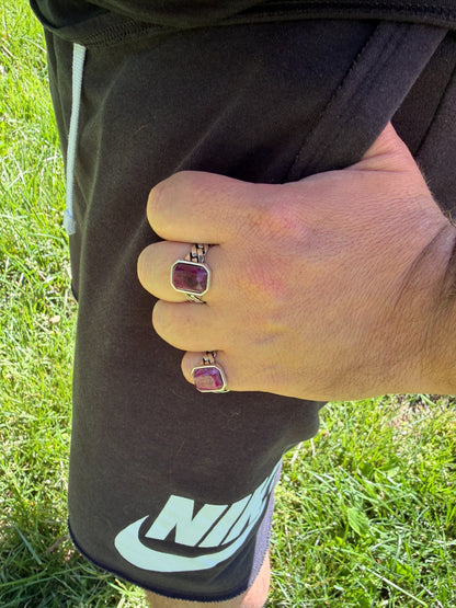 Havana Cuban Ring - 925 Silver - Genuine Red Ruby Stone