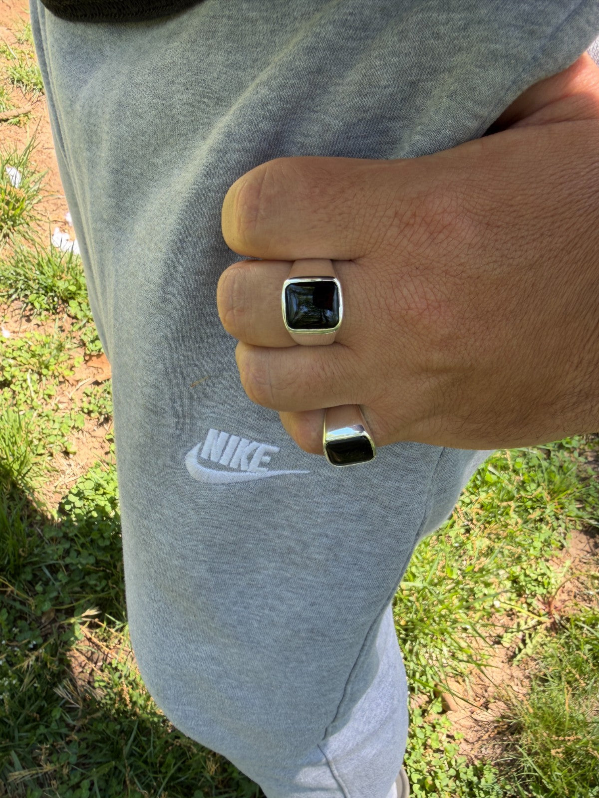 Midnight Don Ring - 925 Silver - Genuine Black Onyx Stone