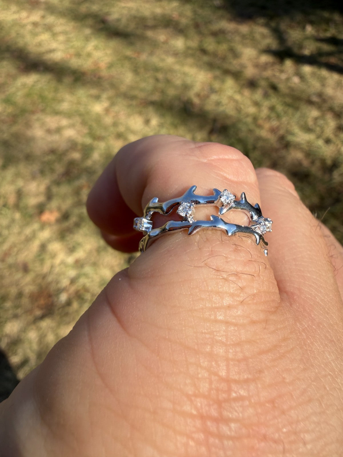 MOISSANITE Crown Of Thorns Eternity Band Ring - 925 Silver