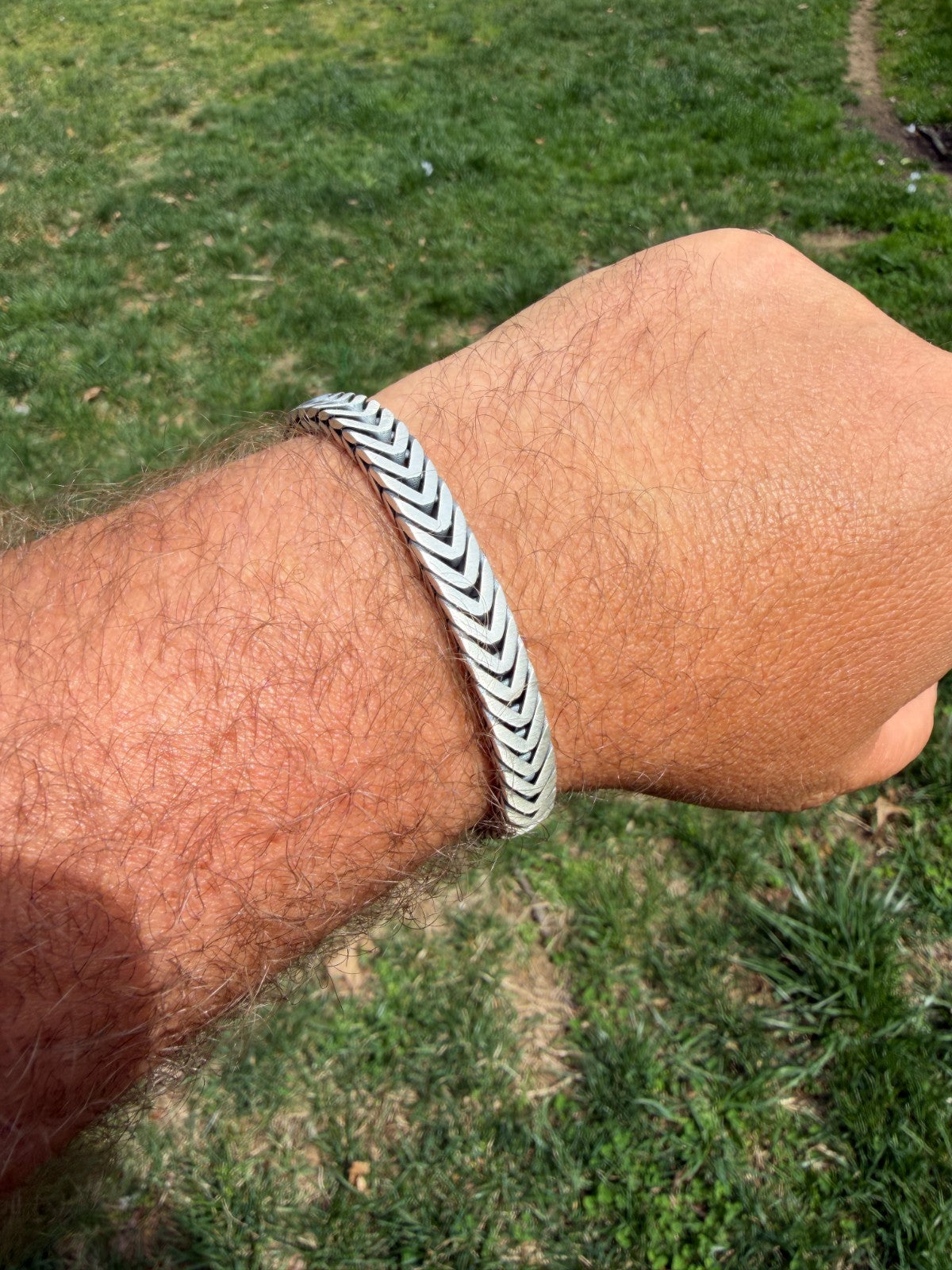 Custom 3 Link Miami Cuban Python Bracelet - Oxidized 925 Sterling Silver - 8.5" - 12mm