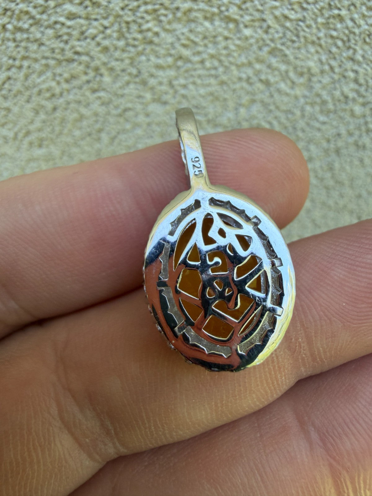 MOISSANITE Royalty Honey Pendant - 925 Silver - Oval Genuine Yellow Sapphire Stone