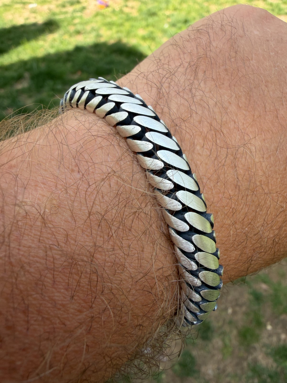 Custom 3 Link Miami Cuban Python Bracelet - Oxidized 925 Sterling Silver - 7"-9" - 12mm