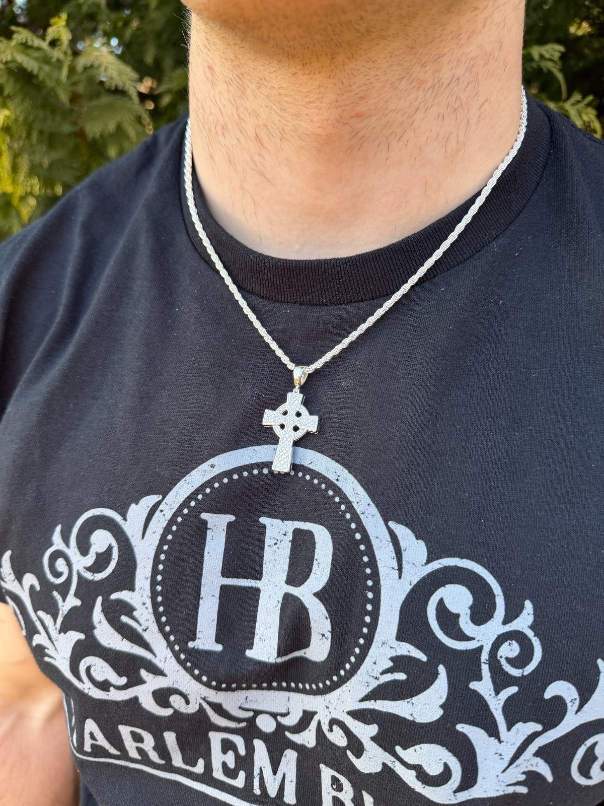 Handmade Viking Celtic Cross Pendant - 14k Gold Vermeil 925 Silver - Medium 1.75"