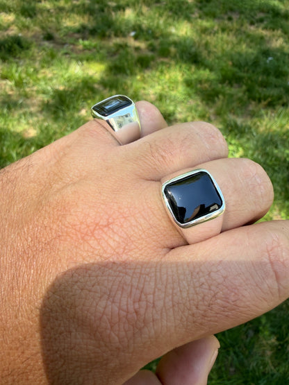 Midnight Don Ring - 925 Silver - Genuine Black Onyx Stone