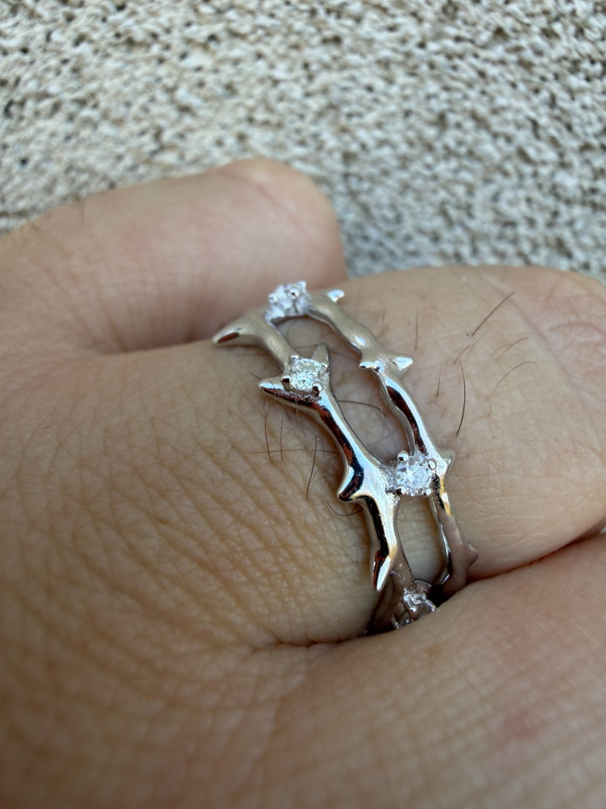 MOISSANITE Crown Of Thorns Eternity Band Ring - 925 Silver