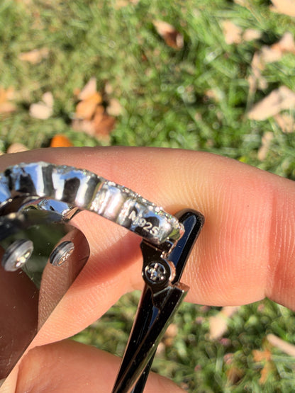 MOISSANITE Cluster Custom Iced Out Sunglasses - 925 Silver Buffs - Black