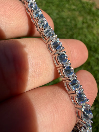 MOISSANITE Upside Down Set Reverse Set Tennis Bracelet Iced Out - 925 Silver - 5mm - 6-9"