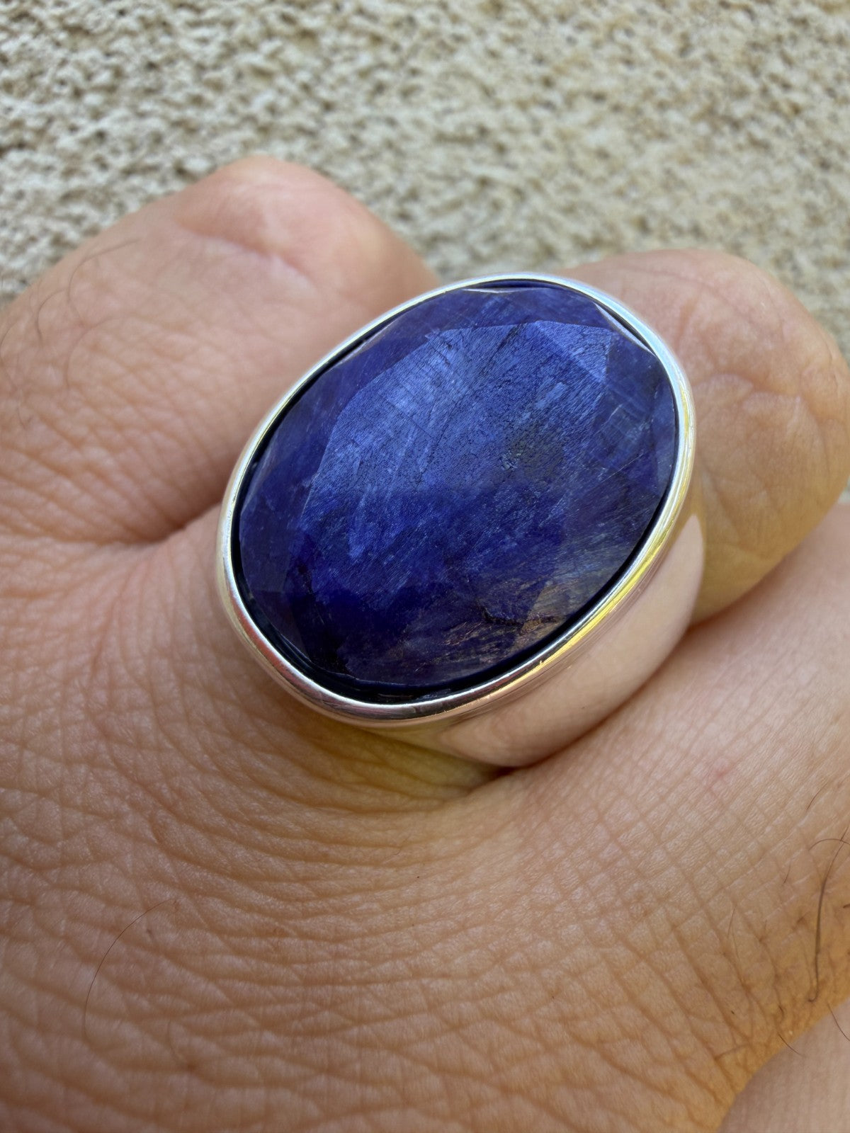 Royal Ocean Ring - 925 Silver - Genuine Blue Sapphire Stone