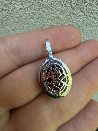 MOISSANITE Royalty Red Ruby Pendant - 925 Silver - Oval Genuine Red Ruby Stone