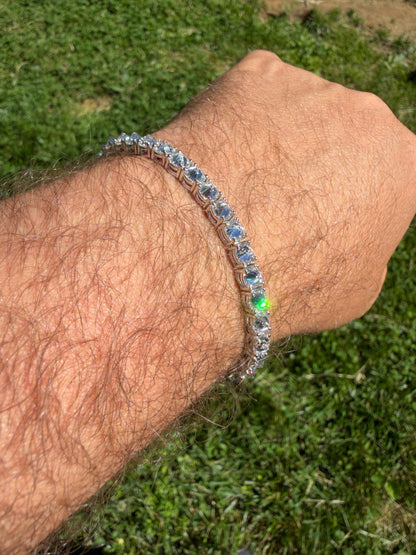 MOISSANITE Upside Down Set Reverse Set Tennis Bracelet Iced Out - 925 Silver - 5mm - 6-9"