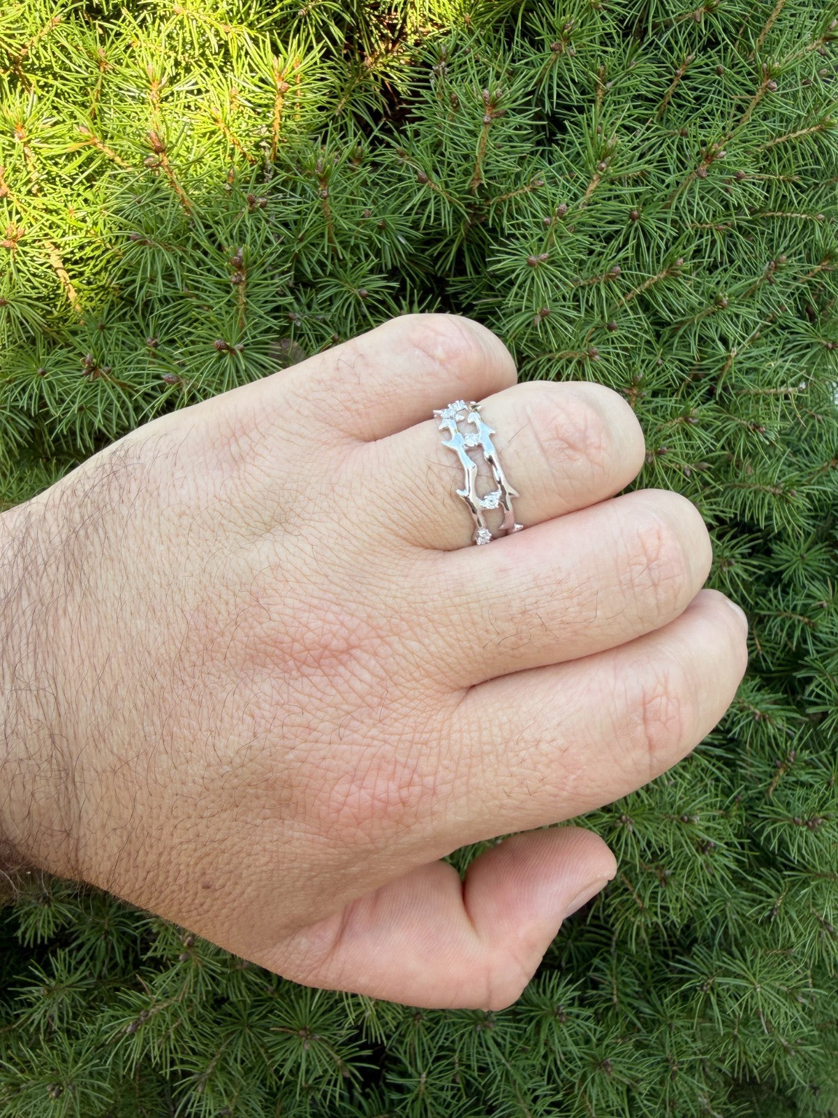 MOISSANITE Crown Of Thorns Eternity Band Ring - 925 Silver