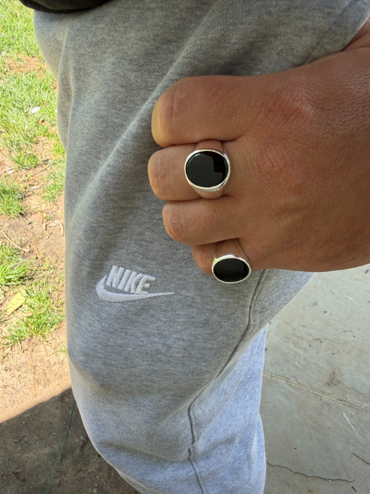 Shadow Boss Ring - 925 Silver - Genuine Black Onyx Stone