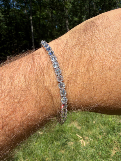 MOISSANITE Upside Down Set Reverse Set Tennis Bracelet Iced Out - 925 Silver - 5mm - 6-9"