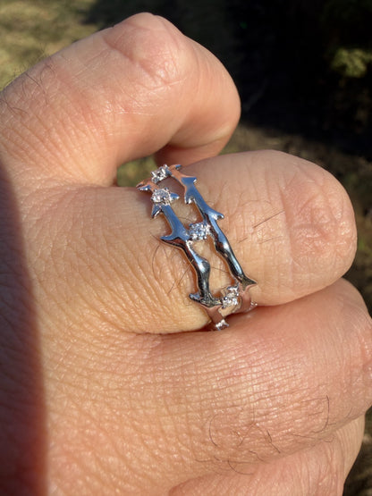 MOISSANITE Crown Of Thorns Eternity Band Ring - 925 Silver