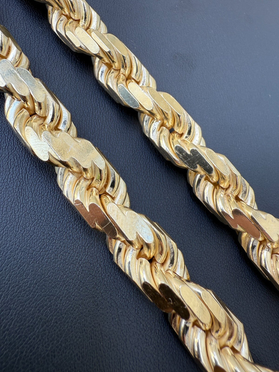 12.5mm Men's Handmade Rope Chain Necklace ITALY 14k Gold Over Real 925 Silver Imported from eBay HarlemBling