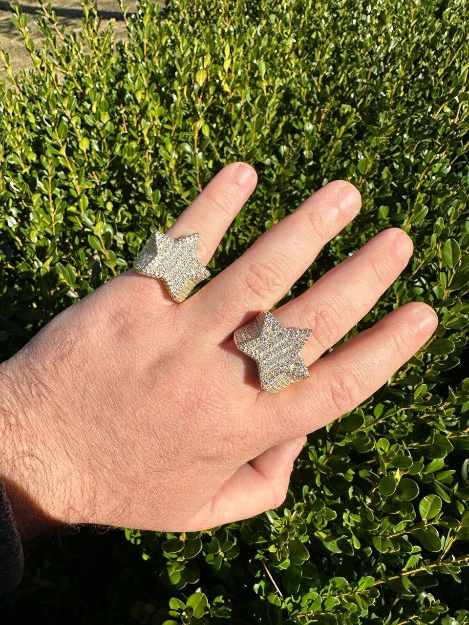 Baguette Rap Star Ring - 14k Gold Vermeil 925 Silver - CZ Stones